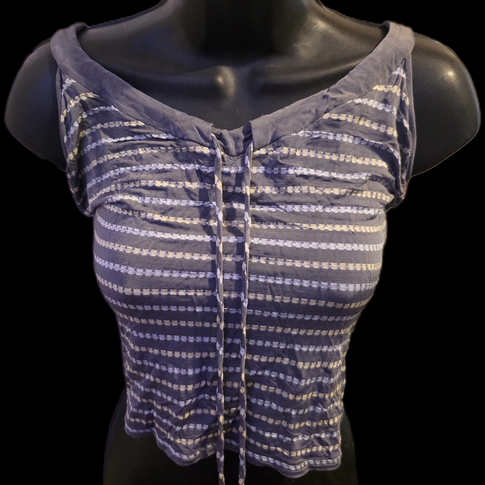 Giorgio Armani Navy Striped Crop Top